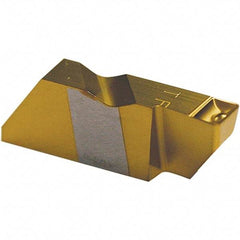Tool-Flo - 3125FLFD P Grade GP3R, 3.18mm Cutting Width Carbide Grooving Insert - 0.27" Max Depth of Cut, Right Hand, 0.005 to 0.01" Corner Radius, TiN Finish - Americas Industrial Supply