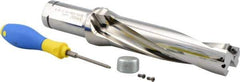 Iscar - 6-1/2" Max Drill Depth, 4xD, 1-5/8" Diam, Indexable Insert Drill - 2 Inserts, 1-1/2" Shank Diam, Straight Shank - Americas Industrial Supply