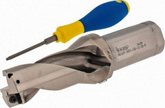 Iscar - 2.87" Max Drill Depth, 2xD, 1-7/16" Diam, Indexable Insert Drill - 2 Inserts, 1-1/2" Shank Diam, Straight Shank - Americas Industrial Supply