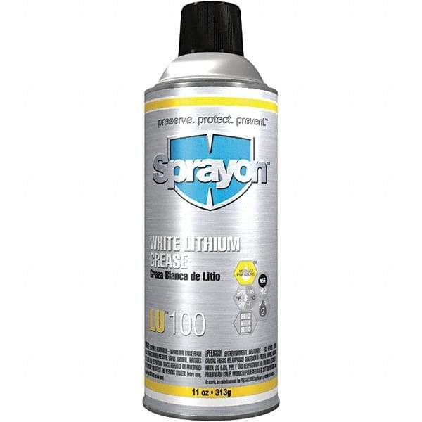 Sprayon - 11 oz Aerosol Lithium General Purpose Grease - Off White, 275°F Max Temp, NLGIG 2, - Americas Industrial Supply