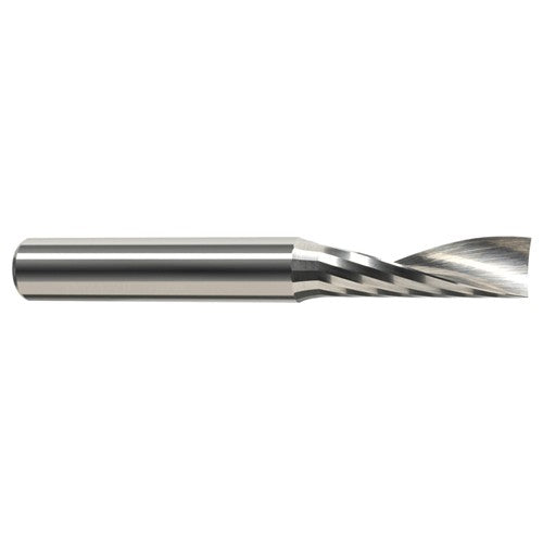 End Mills for Plastics - Single Flute - 0.0781″ (5/64″) Cutter Diameter × 0.2340″ (15/64″) Length of Cut Carbide Square Upcut End Mill for Plastic, 1 Flute - Exact Industrial Supply