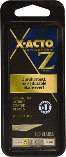 X-ACTO - 100 Piece ZrN-Coated Steel Hobby Blade - Americas Industrial Supply