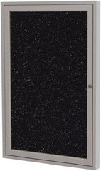 Ghent - 24" Wide x 18" High Enclosed Cork Bulletin Board - Rubber, Confetti (Color) - Americas Industrial Supply