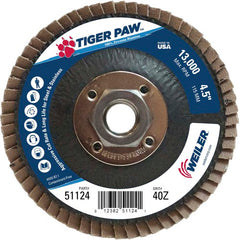 ‎4-1/2″ Tiger Paw Abrasive Flap Disc, Angled, Phenolic Backing, 40Z, 5/8″-11 A.H - Americas Industrial Supply