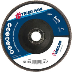 7″ Tiger Paw Abrasive Flap Disc, Angled, Phenolic Backing, 40Z, 7/8″ Arbor Hole - Americas Industrial Supply