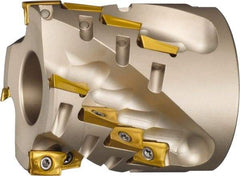 Sumitomo - 16 Inserts, 50mm Cut Diam, 22mm Arbor Diam, 36mm Max Depth of Cut, Indexable Square-Shoulder Face Mill - 55mm High, AX.T 1235 Insert Compatibility, Through Coolant, Series WaveMill - Americas Industrial Supply
