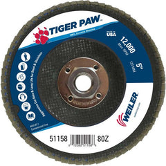 5″ Tiger Paw Abrasive Flap Disc, Angled, Phenolic Backing, 80Z, 5/8″-11 Arbor Hole - Americas Industrial Supply