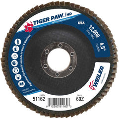 4 1/2″ × 7/8″-60 Grit - T27 Tiger Paw High Density Zirc Flap Disc Phenolic Back - Americas Industrial Supply