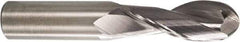 M.A. Ford - 3/8" Diam, 1" LOC, 2 Flute Solid Carbide Ball End Mill - Single End, 2-1/2" OAL, 3/8" Shank Diam, Spiral Flute - Americas Industrial Supply