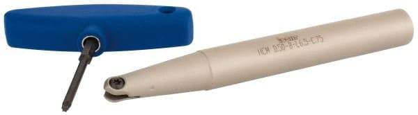 Iscar - 1/2" Cut Diam, 3/4" Shank Diam, 6-1/2" OAL, Indexable Ball Nose End Mill - 2" Head Length, Straight Shank, HCM D.50 Toolholder, HBF D.50, HBR D.50, HCR D.50 Insert - Americas Industrial Supply