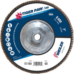 7″ Tiger Paw Super High Density Flap Disc, Flat, Phenolic Backing, 60Z, 5/8″-11 Arbor Hole - Americas Industrial Supply