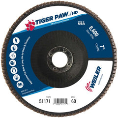 7″ Tiger Paw Super High Density Flap Disc, Flat, Phenolic Backing, 60Z, 7/8″ Arbor Hole - Americas Industrial Supply