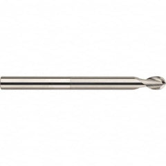 SGS - 10mm Diam, 12mm LOC, 2 Flute Solid Carbide Ball End Mill - Uncoated, Single End, 100mm OAL, 10mm Shank Diam, Spiral Flute - Americas Industrial Supply