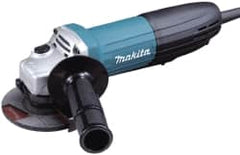 Makita - 4-1/2" Wheel Diam, 11,000 RPM, Corded Angle & Disc Grinder - 5/8-11 Spindle, 120 Volts, 6 Amps - Americas Industrial Supply