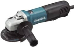 Makita - 4-1/2" Wheel Diam, 11,500 RPM, Corded Angle & Disc Grinder - 5/8-11 Spindle, 120 Volts, 13 Amps - Americas Industrial Supply