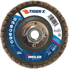 4 1/2″ Diameter - Tiger X Flap Disc, Flat, Phenolic Backing, 60Z, 5/8″-11 Diameter - Arbor Hole - Americas Industrial Supply