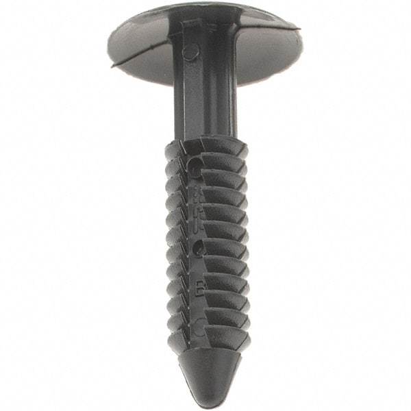 Made in USA - 6.3mm Hole Diam, 37mm OAL, Ratchet Shank, Nylon Panel Rivet - 1-3/8" Length Under Head, 6.3mm Material Thickness, 11/16" Head Diam - Americas Industrial Supply