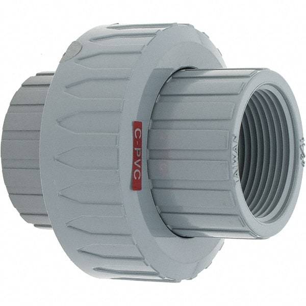 Value Collection - 1-1/4" CPVC Plastic Pipe Union with EPDM O-Ring - FIPT x FIPT End Connections - Americas Industrial Supply