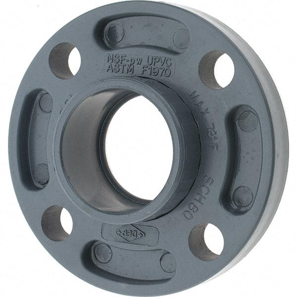 Value Collection - 2" PVC Plastic Pipe Flange (One Piece) - Slip End Connections - Americas Industrial Supply