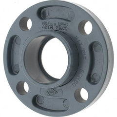 Value Collection - 2" PVC Plastic Pipe Flange (One Piece) - Slip End Connections - Americas Industrial Supply