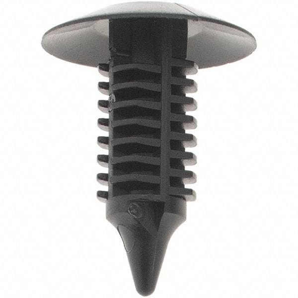 Value Collection - 7.9mm Hole Diam, Ratchet Shank, Plastic Panel Rivet - 7/8" Length Under Head, 7.2mm Material Thickness, 3/4" Head Diam - Americas Industrial Supply