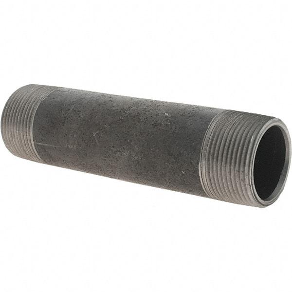 Value Collection - 1-1/4" Diam x 6" Long Steel Black Pipe Nipple - Threaded - Americas Industrial Supply