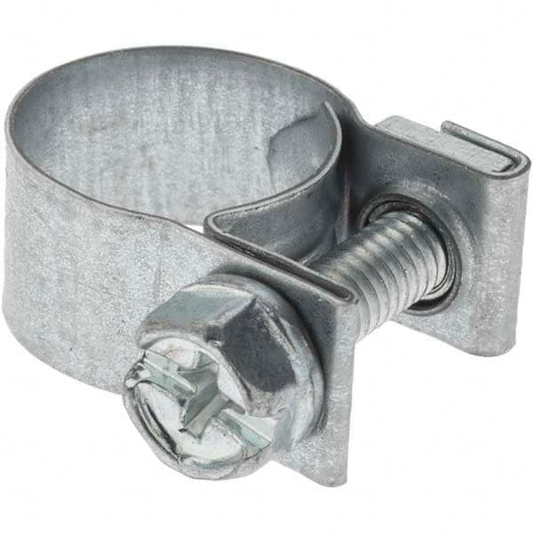 Value Collection - SAE Size 14, 10-1/2 to 12-1/2mm Diam, Chromate Steel Fuel Injection Hose Worm Drive Clamp - 9mm Wide - Americas Industrial Supply