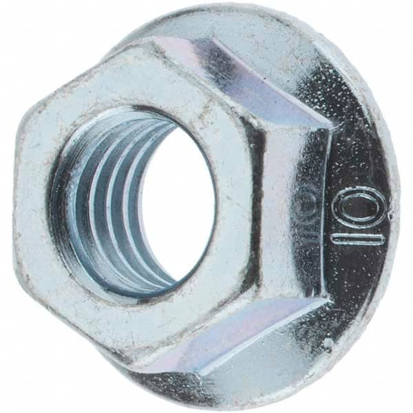 Value Collection - M8x1.25, 17mm Flange Diam, 12mm Across Flats, Serrated Flange Nut - Zinc Finish - Americas Industrial Supply