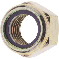 Value Collection - 3/4-10 UNC Grade 8 Hex Lock Nut with Nylon Insert - 1-1/16" Width Across Flats, 7/8" High, Zinc Yellow Dichromate Finish - Americas Industrial Supply