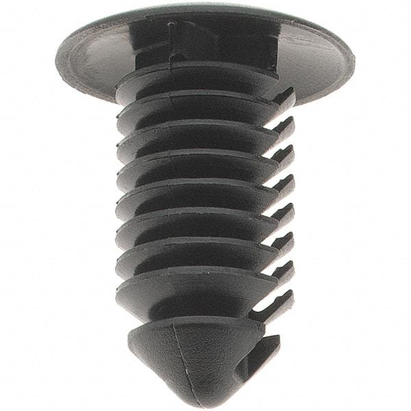 Value Collection - 8.2mm Hole Diam, Ratchet Shank, Nylon Panel Rivet - 19mm Length Under Head, 8.2mm Material Thickness - Americas Industrial Supply