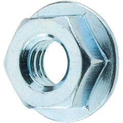 Value Collection - 1/4-20, 19/32" Flange Diam, Serrated Flange Nut - Grade Grade 2 Steel, Zinc-Plated Finish, 0.236" Flange Height - Americas Industrial Supply