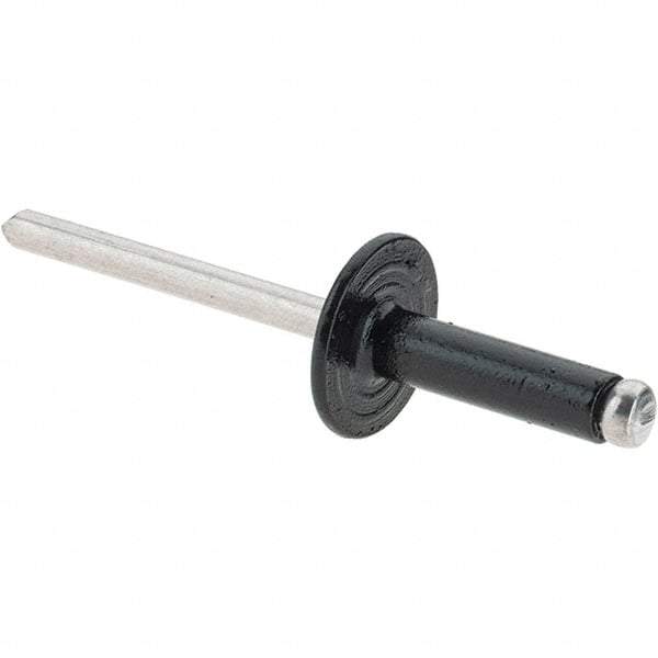 Made in USA - Aluminum Open End Blind Rivet - Aluminum Mandrel, 3/16" Head Diam, - Americas Industrial Supply