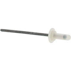 Value Collection - Large Flange Head Aluminum Closed End Sealing Blind Rivet - Steel Mandrel, 0.157" to 0.312" Grip, 1/4" Head Diam, 0.126" Max Hole Diam, 0.374" Length Under Head, - Americas Industrial Supply