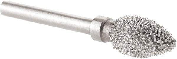 KUTZALL - 1/4" Cut Diam, 1/8" Shank Diam, Flame Head Burr - Carbide - Americas Industrial Supply