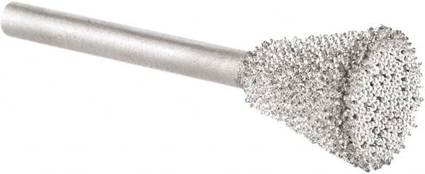 KUTZALL - 3/8" Cut Diam, 1/8" Shank Diam, Inverted Cone Head Burr - Carbide - Americas Industrial Supply