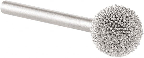 KUTZALL - 3/8" Cut Diam, 1/8" Shank Diam, Ball Head Burr - Carbide - Americas Industrial Supply