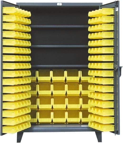 Strong Hold - 3 Shelf 164 Bin Storage Cabinet - Steel, 48" Wide x 24" Deep x 78" High, Dark Gray - Americas Industrial Supply