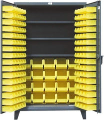 Strong Hold - 3 Shelf 164 Bin Storage Cabinet - Steel, 48" Wide x 24" Deep x 78" High, Dark Gray - Americas Industrial Supply