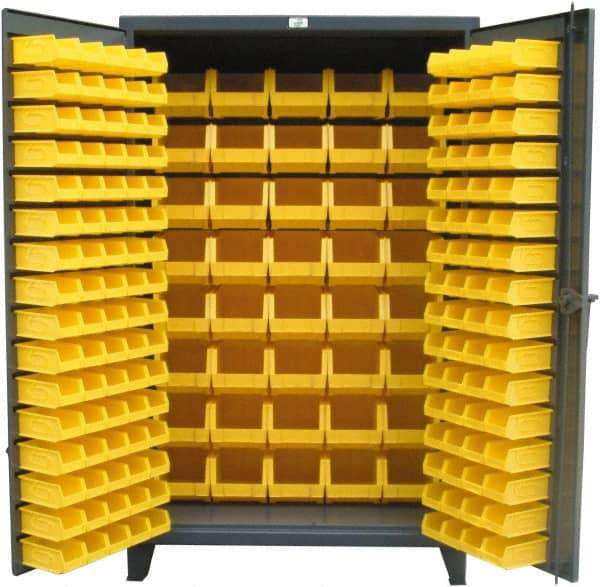 Strong Hold - 184 Bin Storage Cabinet - Steel, 48" Wide x 24" Deep x 78" High, Dark Gray - Americas Industrial Supply