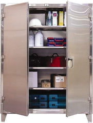 Strong Hold - 4 Shelf Locking Storage Cabinet - Stainless Steel, 48" Wide x 24" Deep x 72" High, Dark Gray - Americas Industrial Supply