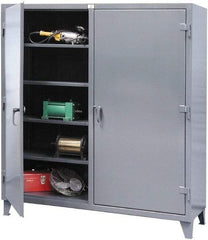 Strong Hold - 8 Shelf Locking Storage Cabinet - Steel, 72" Wide x 24" Deep x 78" High, Dark Gray - Americas Industrial Supply
