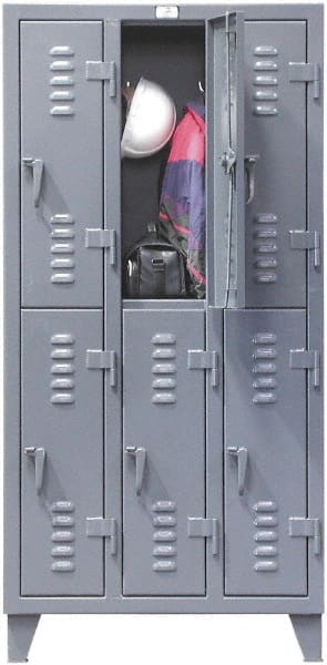Strong Hold - 6 Door, 2 Tier, Steel Locker - Americas Industrial Supply