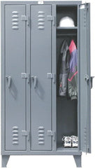 Strong Hold - 3 Door, 1 Tier, Steel Locker - Americas Industrial Supply