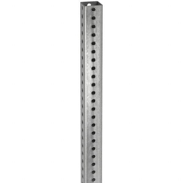 TAPCO - 12' High, Galvanized Traffic Sign Post - Steel, 7/16" Hole Diam, Silver - Americas Industrial Supply