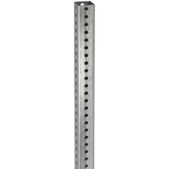 TAPCO - 12' High, Galvanized Traffic Sign Post - Steel, 7/16" Hole Diam, Silver - Americas Industrial Supply