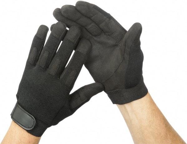 Ability One - Size 2XL Nylon/Spandura General Protection Work Gloves - For Mechanic's & Lifting, Uncoated, Hook & Loop Cuff, Full Fingered, Black, Paired - Americas Industrial Supply