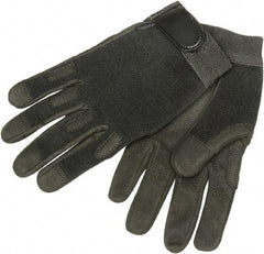 Ability One - Size M Nylon/Spandura General Protection Work Gloves - For Mechanic's & Lifting, Uncoated, Hook & Loop Cuff, Full Fingered, Black, Paired - Americas Industrial Supply