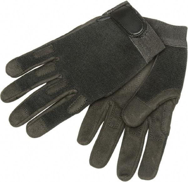 Ability One - Size S Nylon/Spandura General Protection Work Gloves - For Mechanic's & Lifting, Uncoated, Hook & Loop Cuff, Full Fingered, Black, Paired - Americas Industrial Supply