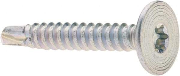 Value Collection - #10-16, Flat Head, Torx Drive, 1-1/4" Self Drilling Screw - Steel, Zinc-Plated Finish - Americas Industrial Supply