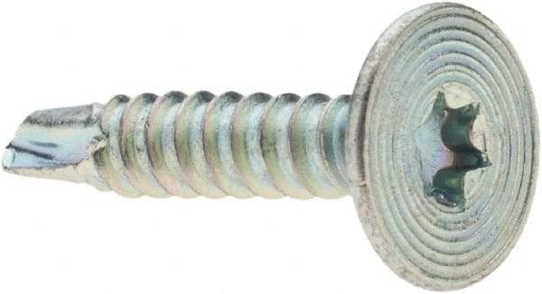 Value Collection - #10-16, Flat Head, Torx Drive, 1" Self Drilling Screw - Steel, Zinc-Plated Finish - Americas Industrial Supply